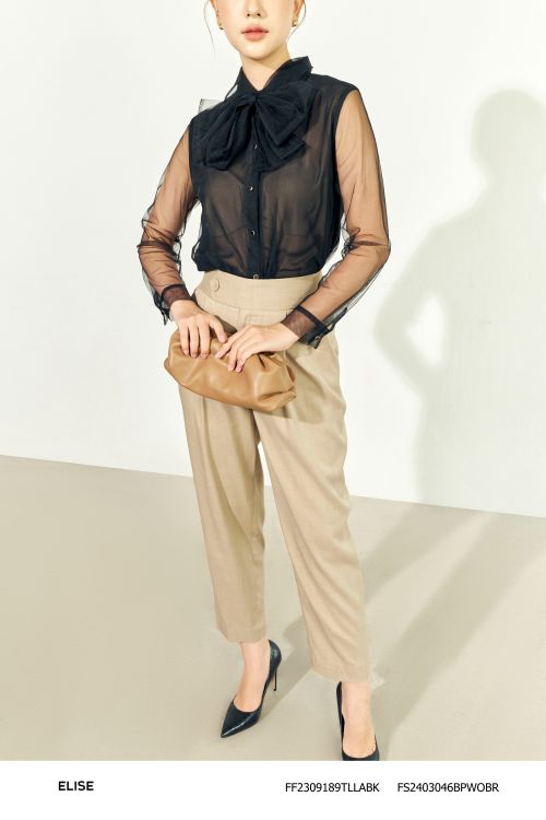 QUẦN BAGGY NÂU BE LY GIỮA CÚC LỆCH