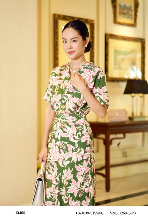 SM LỤA HOA XANH LÁ CỔ ĐỔ
