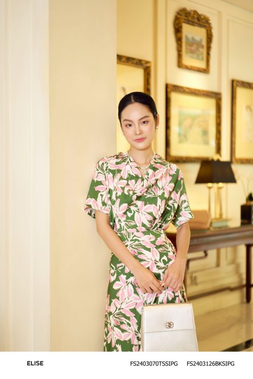 SM LỤA HOA XANH LÁ CỔ ĐỔ