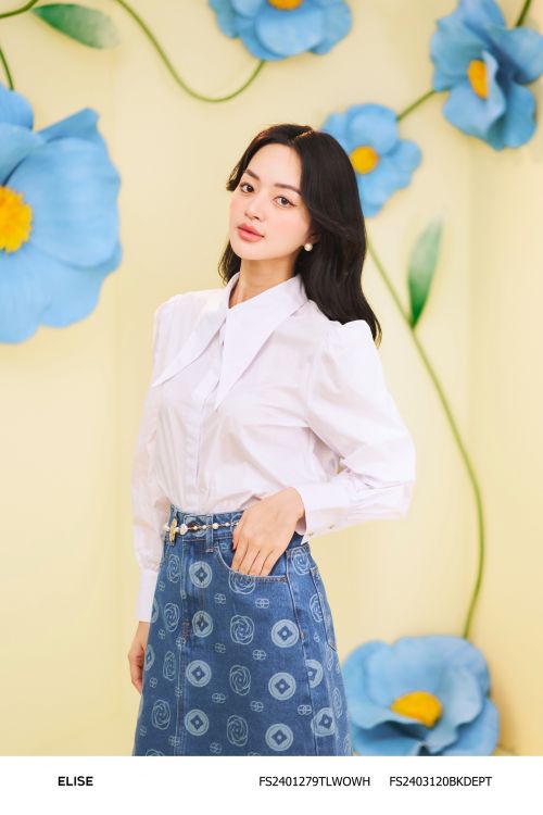 JUPE JEANS HỌA TIẾT LOGO