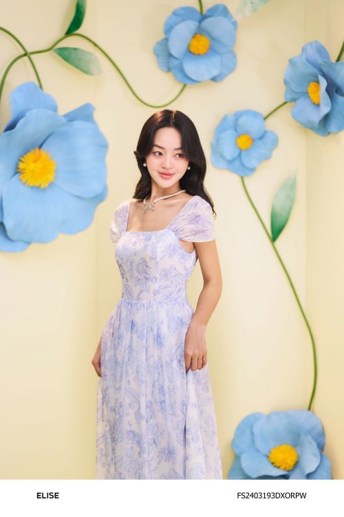 ĐẦM TƠ TRẮNG HOA XANH NƠ SAU