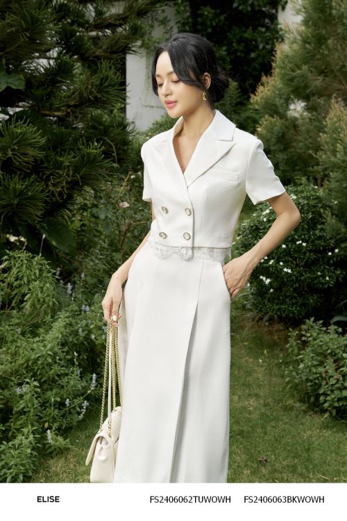 VEST TRẮNG VÂN NGẮN TAY GẤU REN