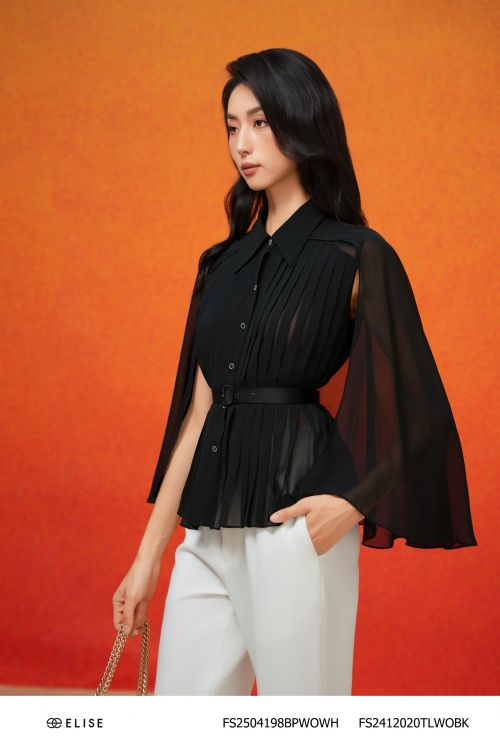 SM CHIFFON ĐEN DẬP LY PHỦ VẠT SAU
