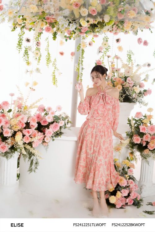 CV CHIFFON HOA GINKGO XẾP LY