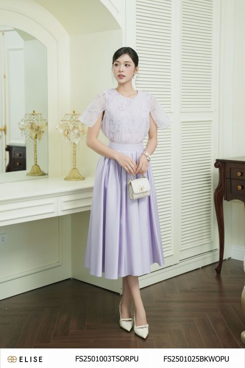 CV TAFTA MỎNG TÍM SÁNG XẾP LY