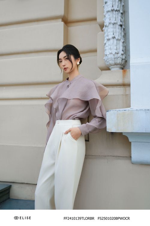 QUẦN BAGGY KEM XẾP LY TÚI CHÉO