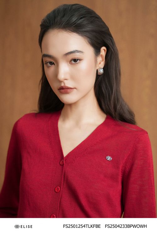 ÁO MONGTOGHI ĐỎ CỔ TIM MỎ KHUY