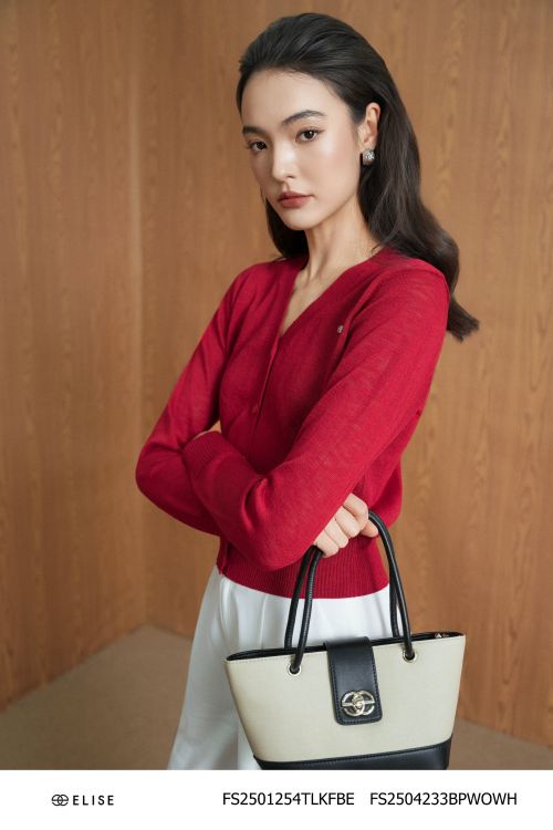 QUẦN DÀI SỢI ĐEN PHA TRẮNG ỐP NẮP TÚI