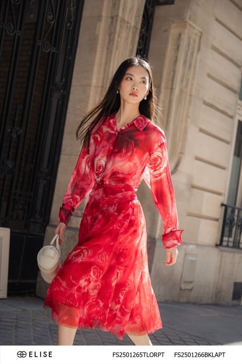 SM TƠ HOA HỒNG ĐỎ CỔ ĐỨC TAY LẬT