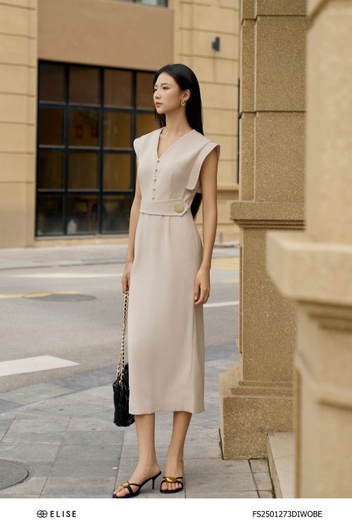 ĐẦM VÂN BE ĐAI EO DIỄU CHỈ