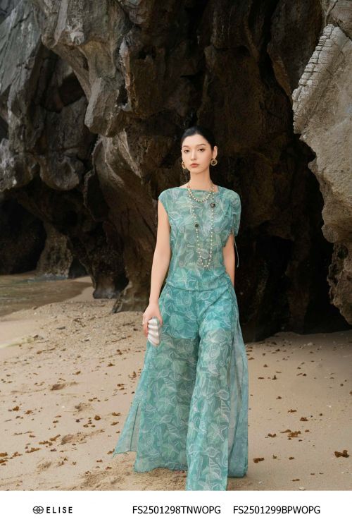 QUẦN SUÔNG VOAN XANH LÁ HT SAO BIỂN
