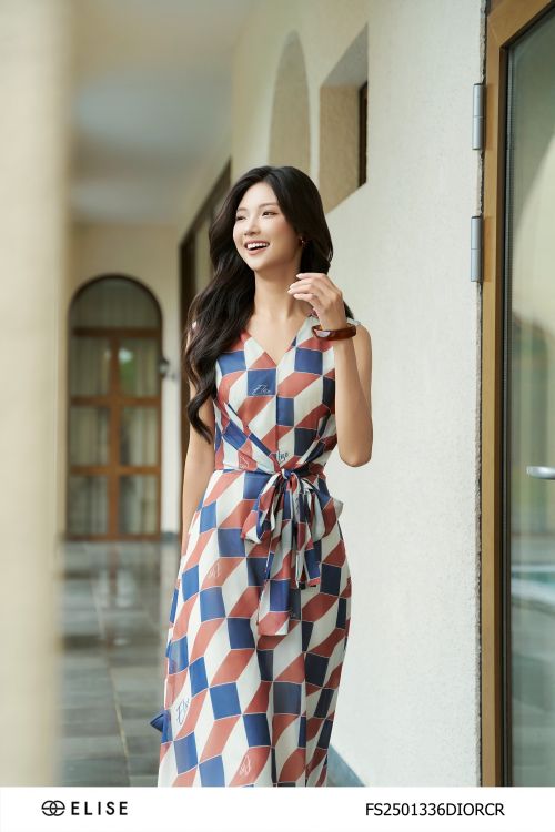 ĐẦM TƠ KEM HT RUBIC BUỘC DÂY EO