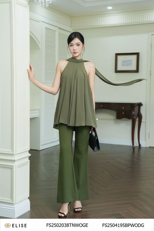 QUẦN LOE XANH RÊU CƠI TÚI SAU