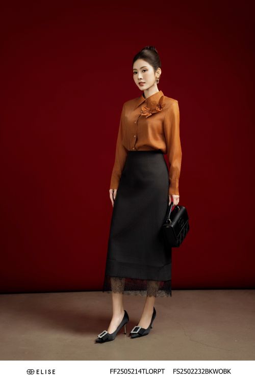 JUPE ĐEN PHỐI REN