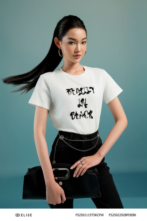 QUẦN DENIM ĐEN GẤU TUA RUA