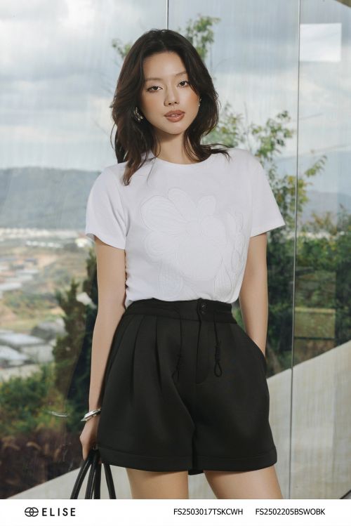 ÁO THUN TRẮNG THÊU HOA NỔI
