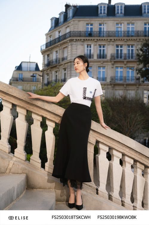 JUPE ĐEN ĐUÔI CÁ GẤU REN