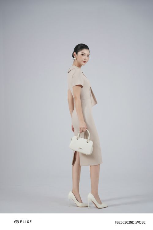 ĐẦM BÚT CHÌ VÂN BE CỔ VEST DÂY BUỘC