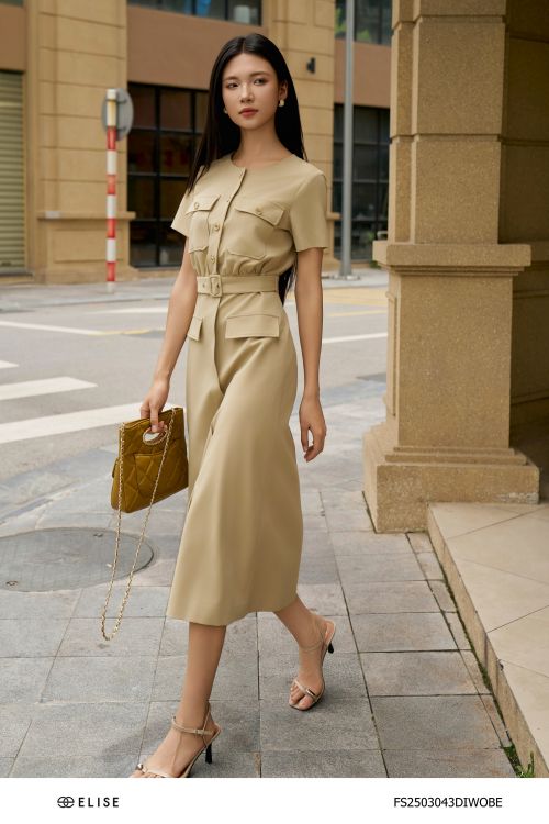 ĐẦM BE TÚI NGỰC ĐAI EO