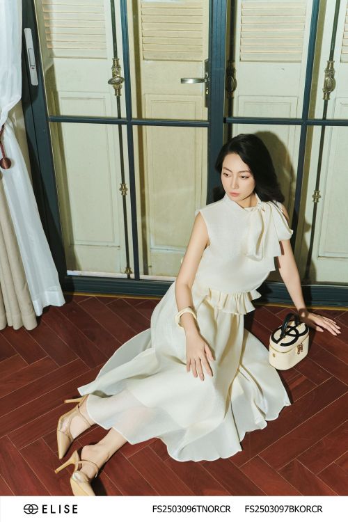ÁO TƠ ÓNG NHŨ KEM BUỘC DÂY CỔ CHUN EO