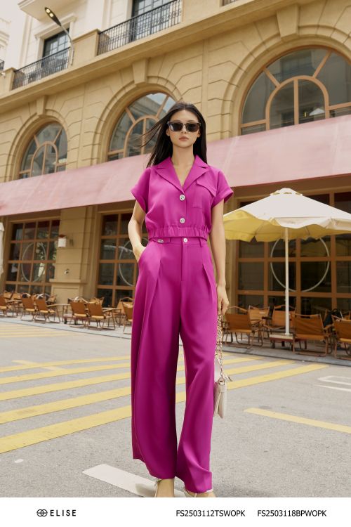 QUẦN SUÔNG SẠN HỒNG TÍM TÚI CHÉO