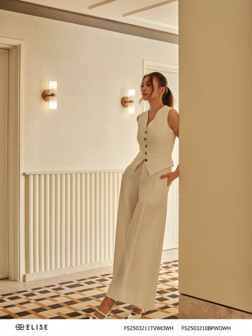 QUẦN SUÔNG LINEN TRẮNG TÚI DỌC