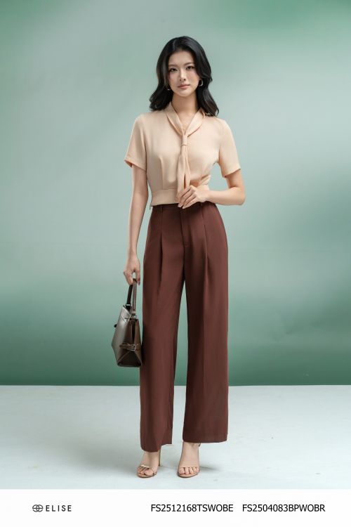 QUẦN SUÔNG NÂU ĐẤT VÂN Ô LY TRƯỚC