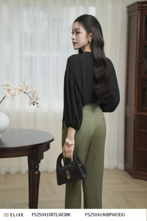QUẦN BAGGY XANH RÊU XẺ GẤU