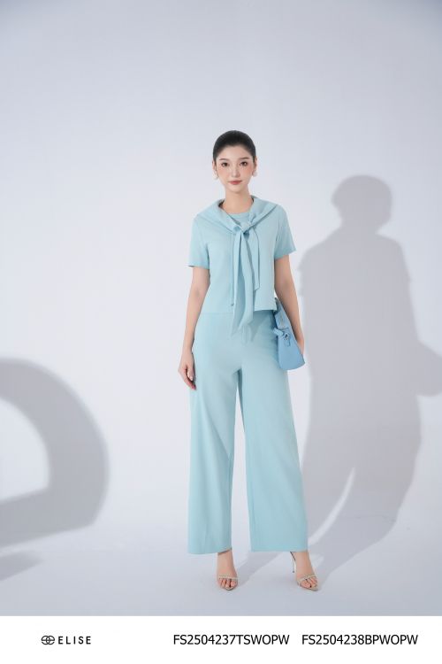 ÁO SẠN XANH PHỐI VẠT KHĂN