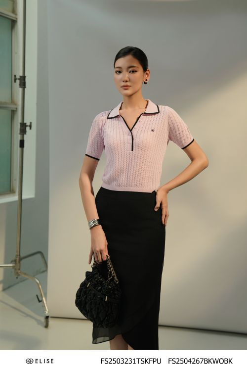 JUPE SẠN ĐEN VẠT CHỒNG GẤU TƠ