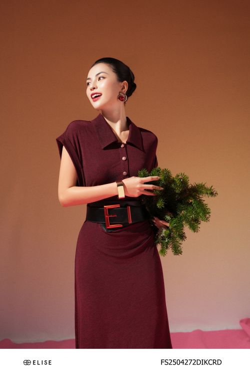 ĐẦM THUN ĐỎ ĐÔ TAY LƠ VÊ