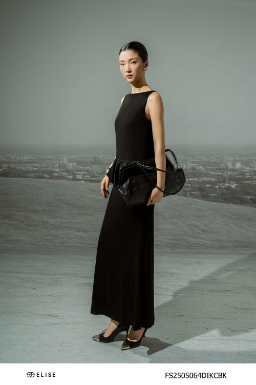 ĐẦM THUN ĐEN PEPLUM