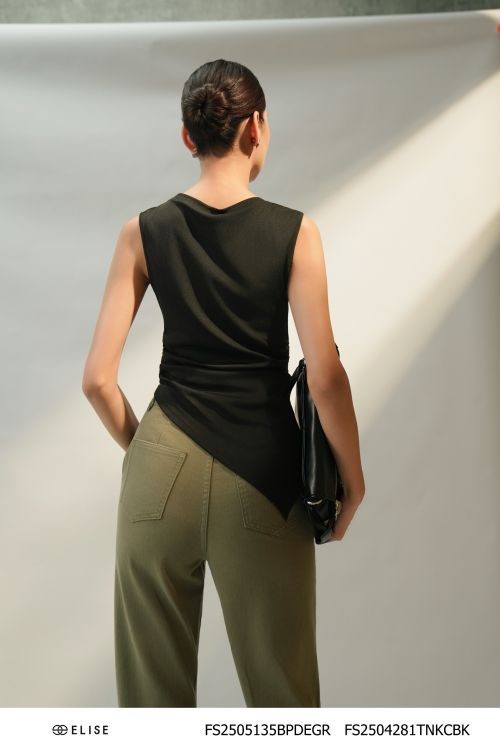 QUẦN DENIM GHI LOE ỐNG VẨY