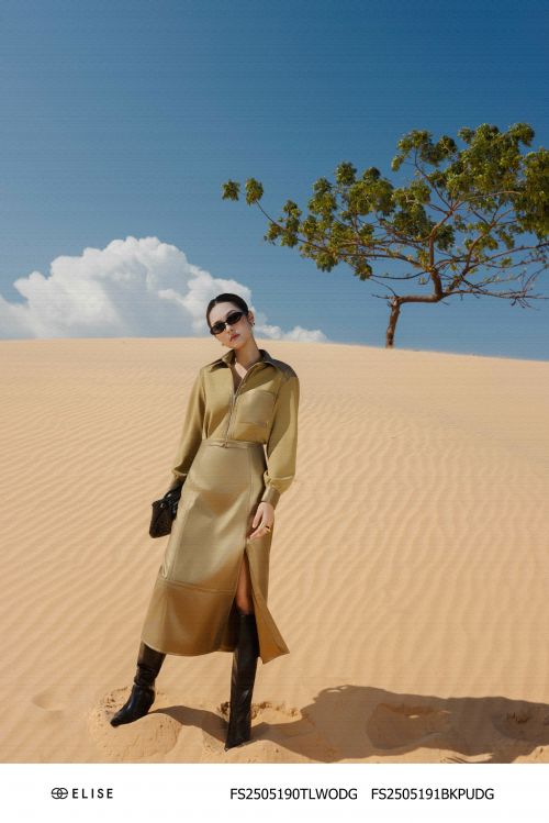 CHÂN VÁY DA XANH RÊU LY SÚP