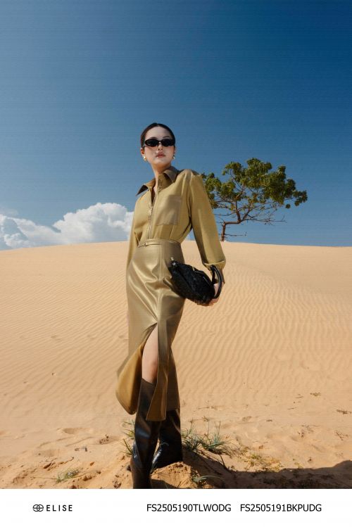 CHÂN VÁY DA XANH RÊU LY SÚP