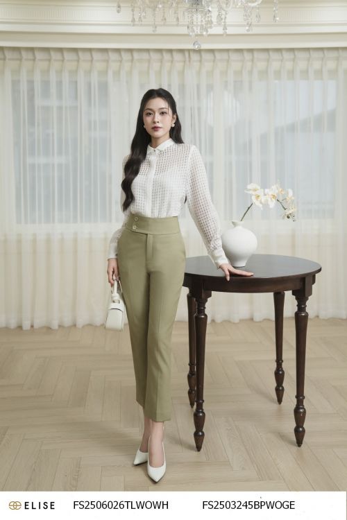 QUẦN BAGGY XANH OLIVE NHẠT CẠP CÚC LỆCH