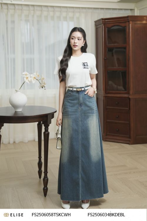 JUPE DENIM XANH BẠC ĐŨI MÔNG