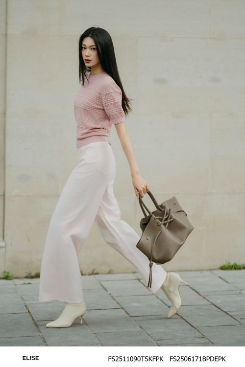 QUẦN DENIM SUÔNG MÀU HỒNG