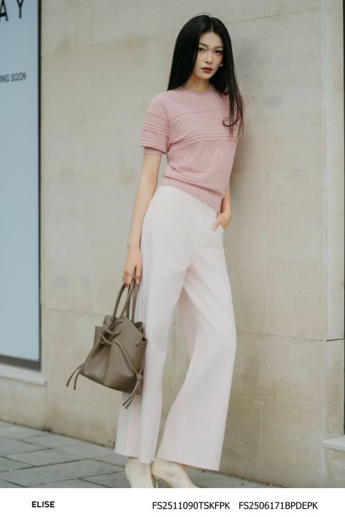 QUẦN DENIM SUÔNG MÀU HỒNG