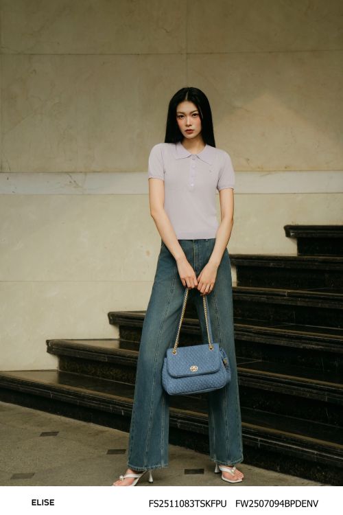QUẦN DENIM SUÔNG TÚI CHÉO