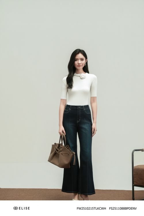 QUẦN JEANS XANH NAVY ỐNG LOE