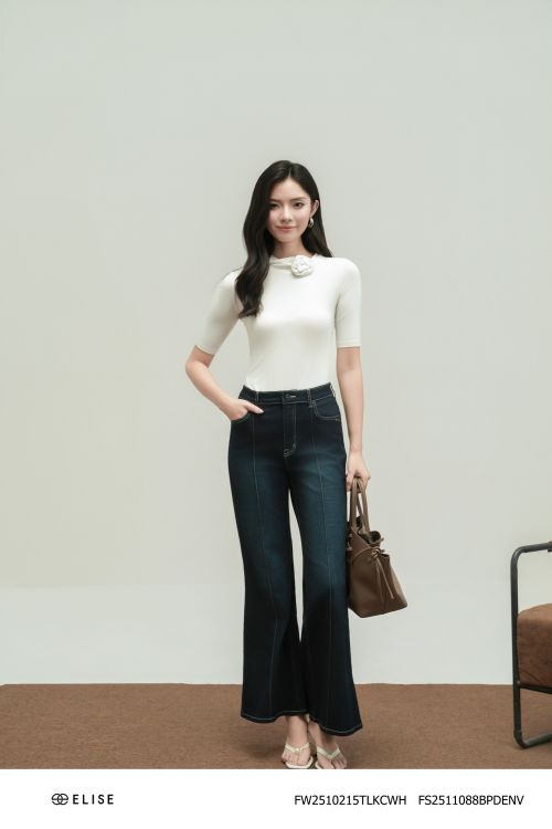 QUẦN JEANS XANH NAVY ỐNG LOE