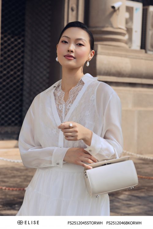 SET SM TƠ TRẮNG KÈM ÁO REN HOA
