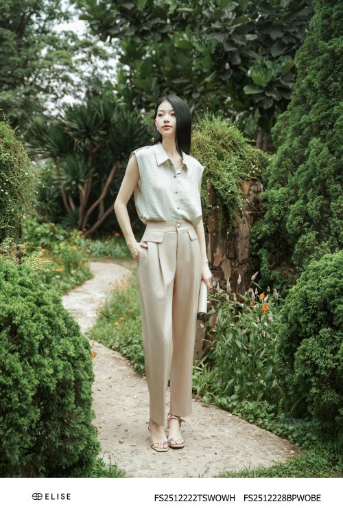 QUẦN BAGGY BE NÂU NẮP TÚI