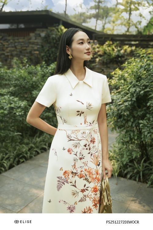 ĐẦM TUYTSY KEM HT HOA XẺ SAU