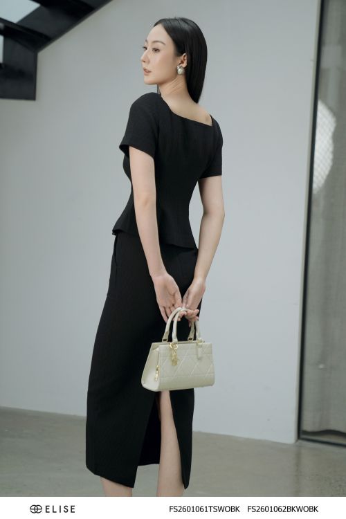 JUPE BÚT CHÌ ĐEN VÂN NỔI