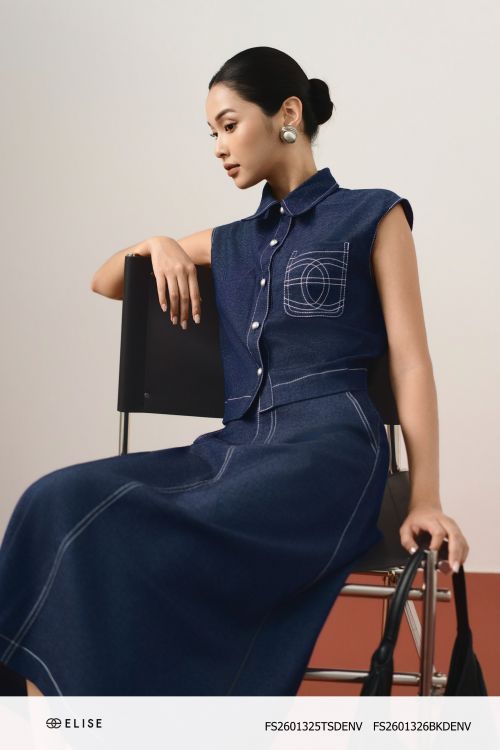 ÁO DENIM VAI CHỜM DIỄU CHỈ