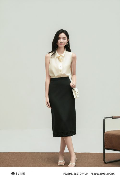 JUPE BÚT CHÌ ĐEN XẺ SAU PK XÍCH