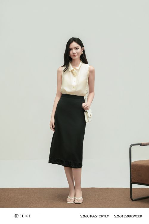 JUPE BÚT CHÌ ĐEN XẺ SAU PK XÍCH