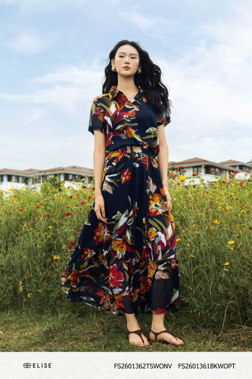 CV CHIFFON HOA NỀN TÍM THAN NHÚN BÈO